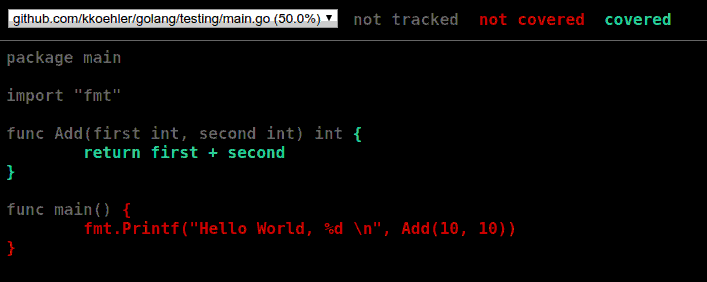 Coverage Report einer Go Anwednung Coverage Report einer Go Anwednung
