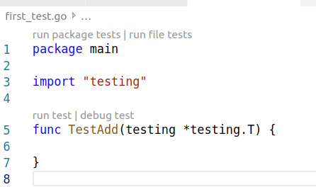 Testing Go in VSCode Testing Go in VSCode
